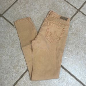 AG Adriano Goldschmied The Legging Super Skinny Ankle Gold Colored Jeans